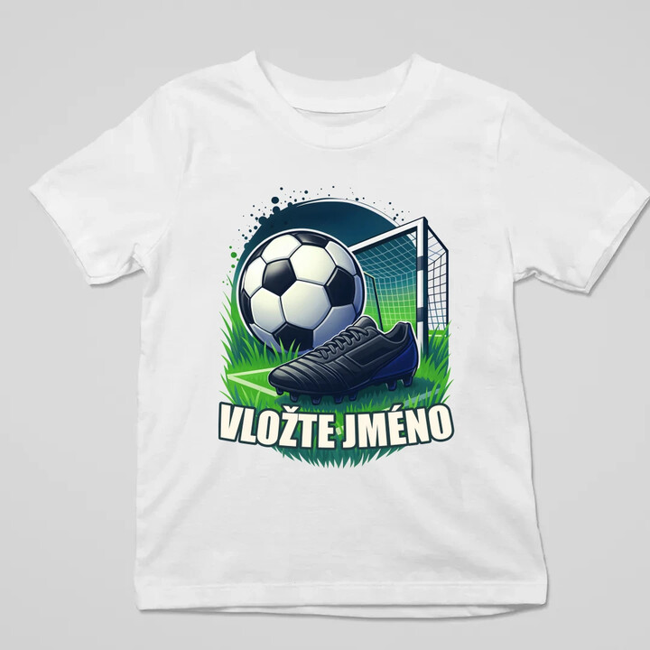 Fotbal (jméno) - míč a hřiště - dětské tričko s potiskem - personalizovaný produkt