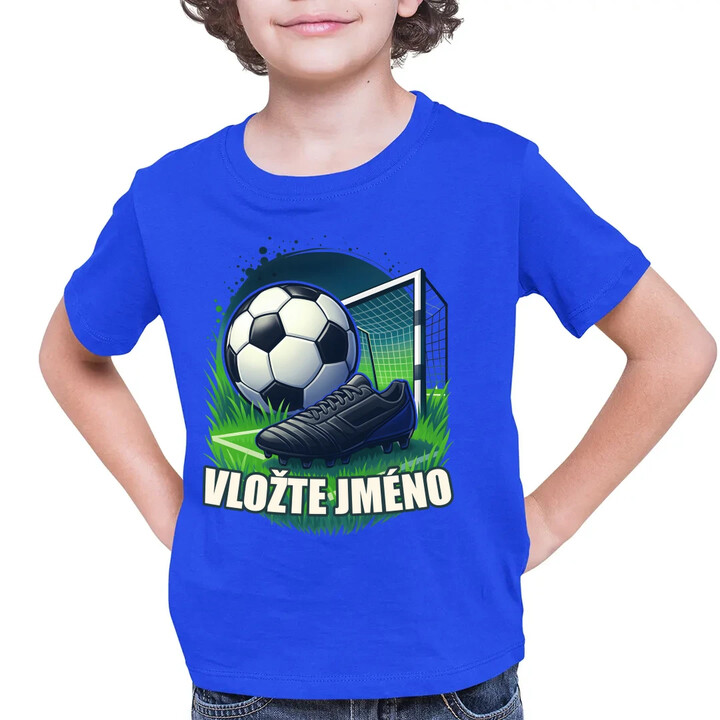 Fotbal (jméno) - míč a hřiště - dětské tričko s potiskem - personalizovaný produkt