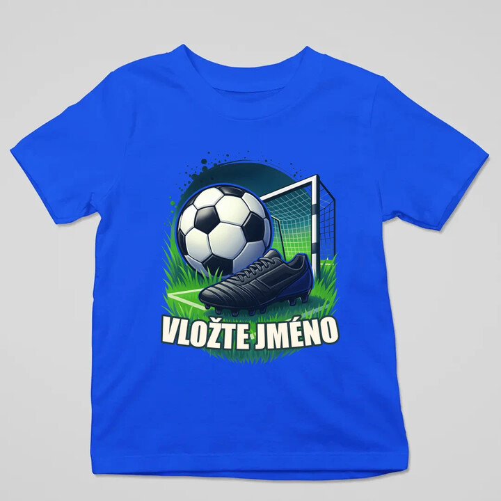 Fotbal (jméno) - míč a hřiště - dětské tričko s potiskem - personalizovaný produkt