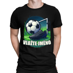 Fotbal (jméno) - míč a hřiště - pánské tričko s potiskem - personalizovaný produkt