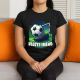Fotbal (jméno) - míč a hřiště  - dámské tričko s potiskem - personalizovaný produkt