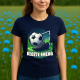 Fotbal (jméno) - míč a hřiště  - dámské tričko s potiskem - personalizovaný produkt