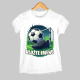 Fotbal (jméno) - míč a hřiště  - dámské tričko s potiskem - personalizovaný produkt