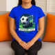 Fotbal (jméno) - míč a hřiště  - dámské tričko s potiskem - personalizovaný produkt