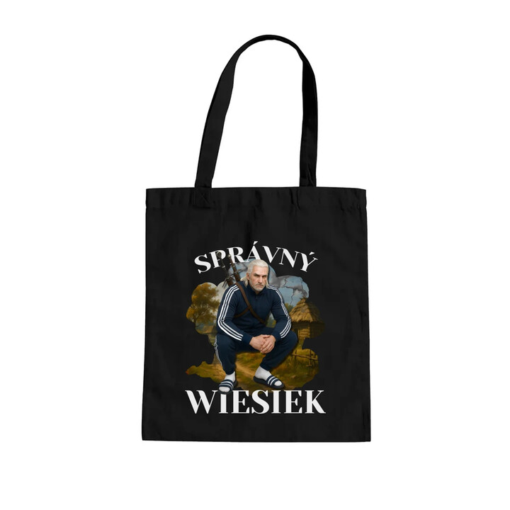 Správný Wiesiek - Geralt v teplákové soupravě - taška s potiskem