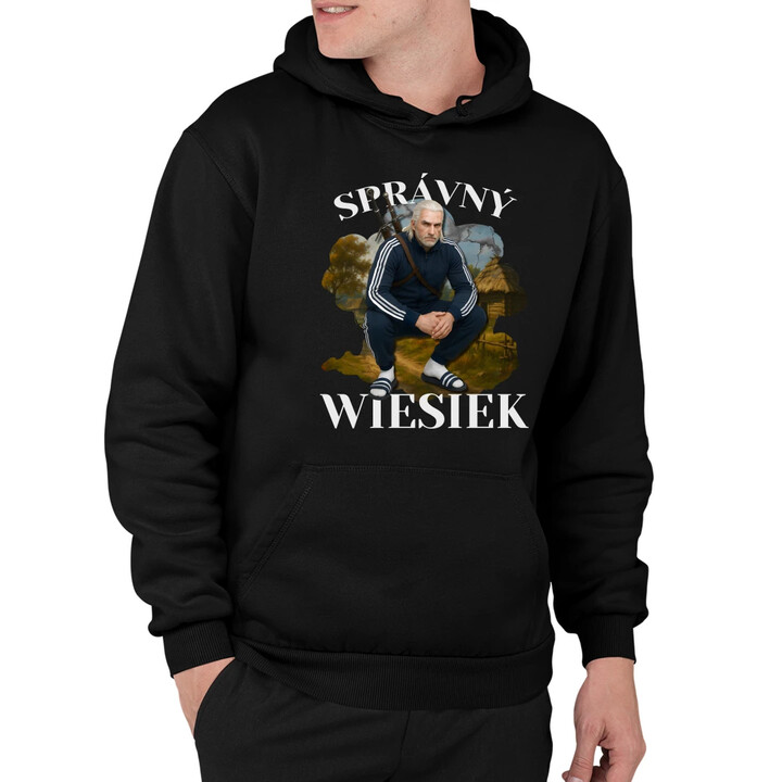 Správný Wiesiek - Geralt v teplákové soupravě - pánská mikina s potiskem