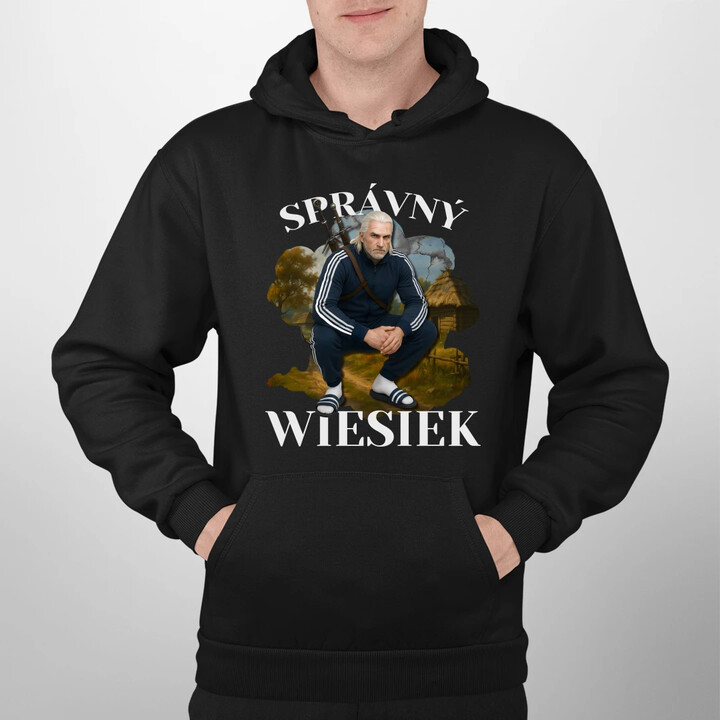 Správný Wiesiek - Geralt v teplákové soupravě - pánská mikina s potiskem