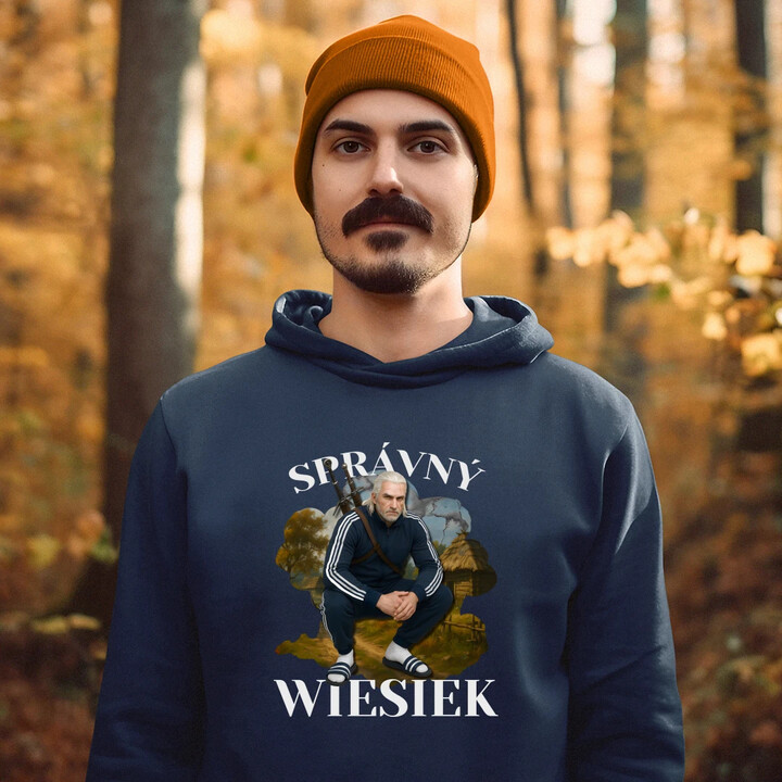 Správný Wiesiek - Geralt v teplákové soupravě - pánská mikina s potiskem
