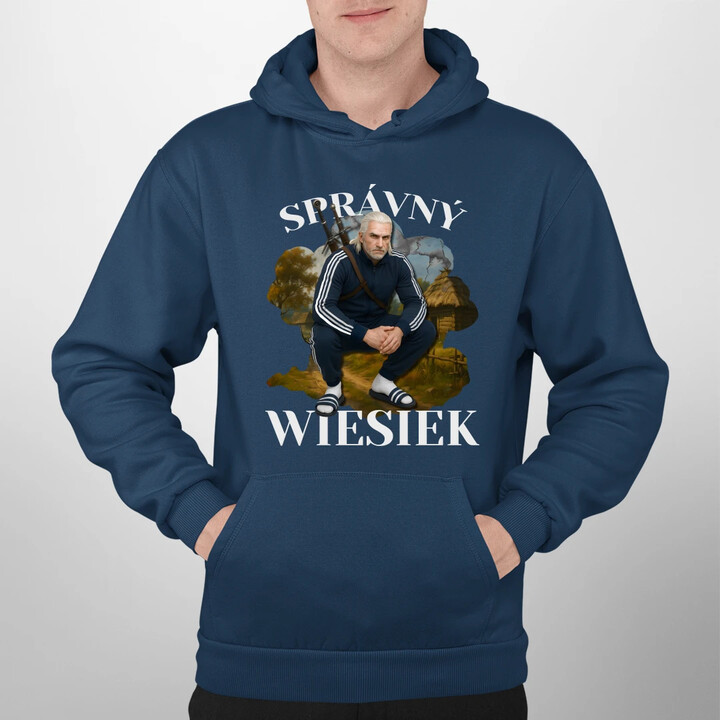 Správný Wiesiek - Geralt v teplákové soupravě - pánská mikina s potiskem