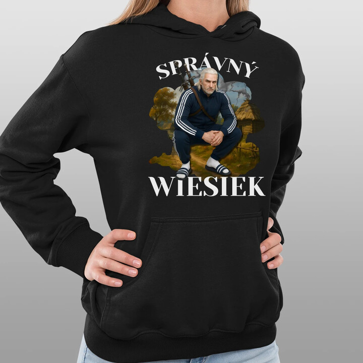 Správný Wiesiek - Geralt v teplákové soupravě - dámská mikina s potiskem
