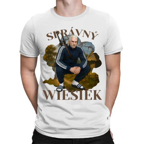 Správný Wiesiek - Geralt v teplákové soupravě - pánské tričko s potiskem