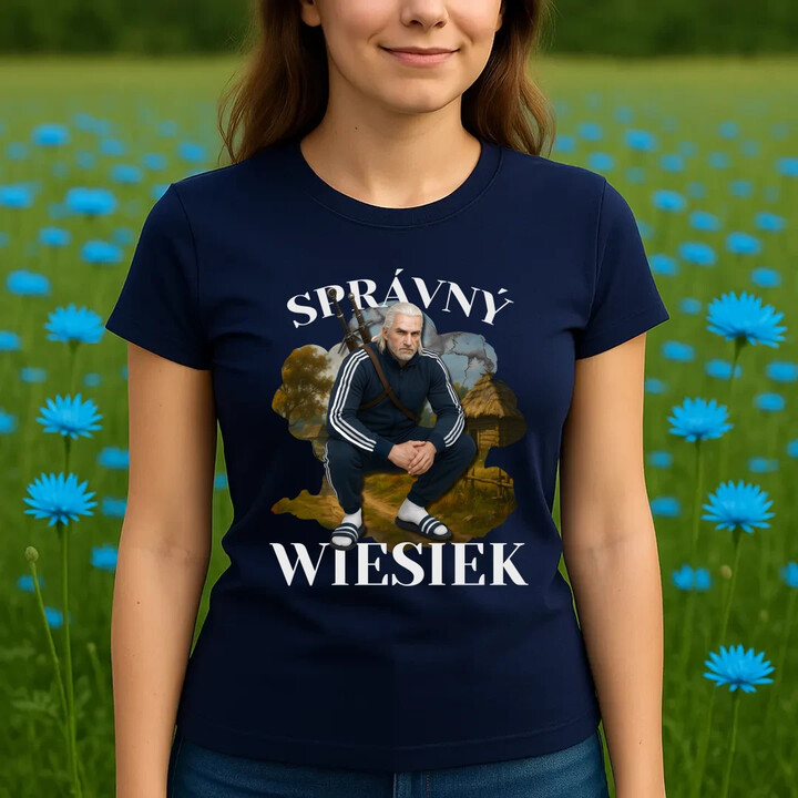 Správný Wiesiek - Geralt v teplákové soupravě  - dámské tričko s potiskem