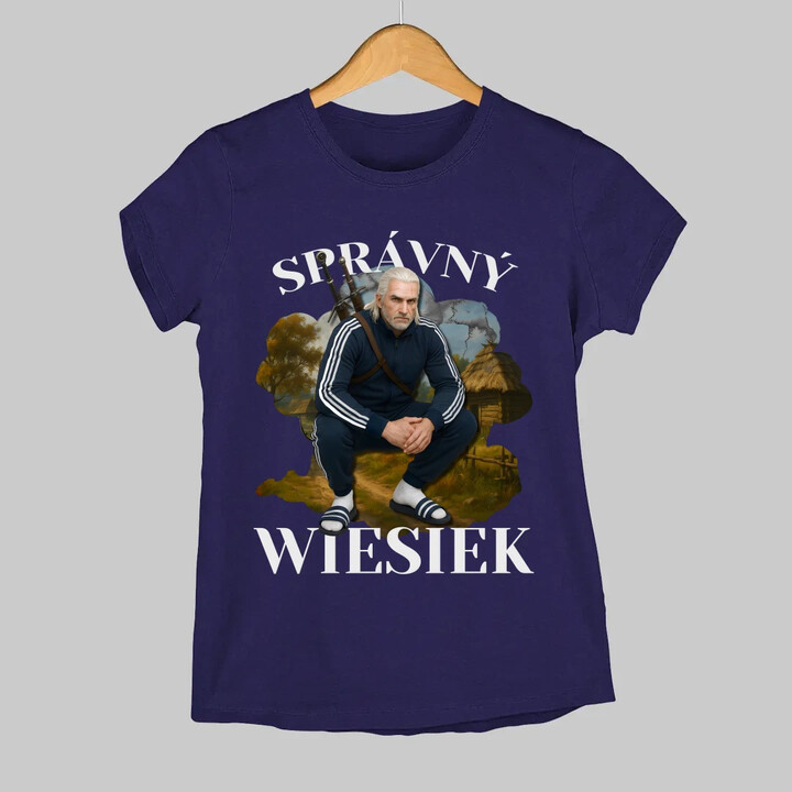 Správný Wiesiek - Geralt v teplákové soupravě  - dámské tričko s potiskem