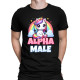 Alpha male - jednorožec s duhou - pánské tričko s potiskem