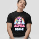 Alpha male - jednorožec s duhou - pánské tričko s potiskem
