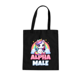 Alpha male - jednorožec s duhou - taška s potiskem