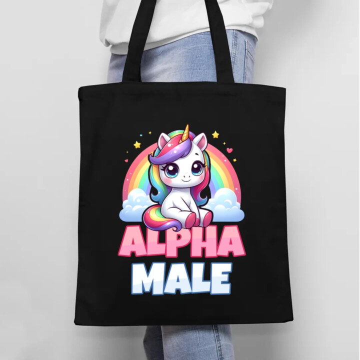 Alpha male - jednorožec s duhou - taška s potiskem