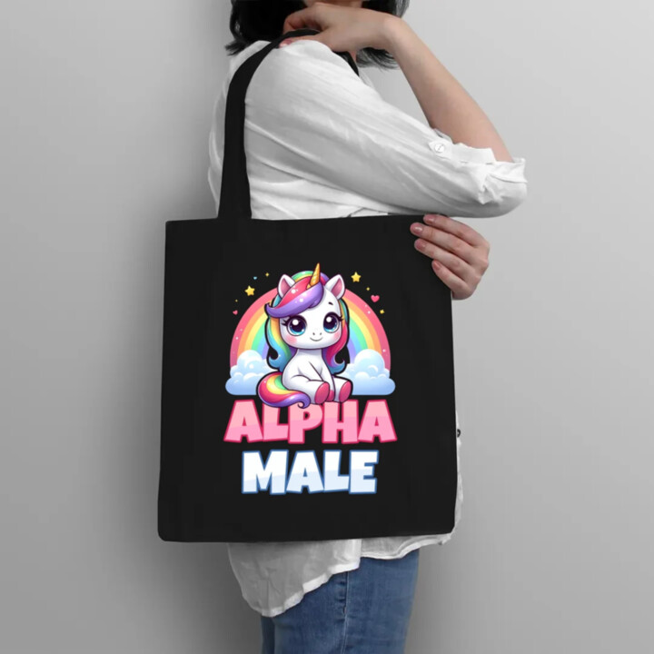 Alpha male - jednorožec s duhou - taška s potiskem