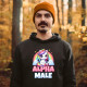 Alpha male - jednorožec s duhou - pánská mikina s potiskem