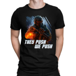 They push, we push - pánské tričko s potiskem pro fanoušky hry Battlefield
