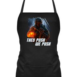 They push, we push - zástěra s potiskem pro fanoušky hry Battlefield