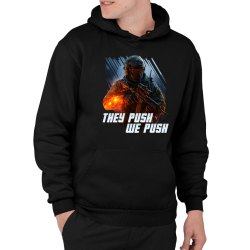 They push, we push - pánská mikina s potiskem pro fanoušky hry Battlefield