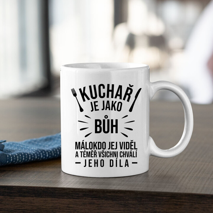 Kuchař je jako bůh - hrnek
