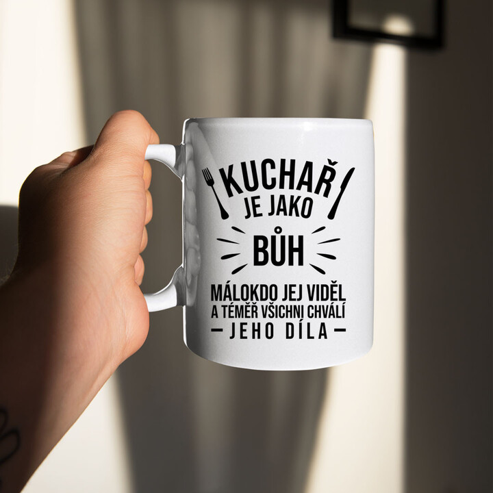 Kuchař je jako bůh - hrnek