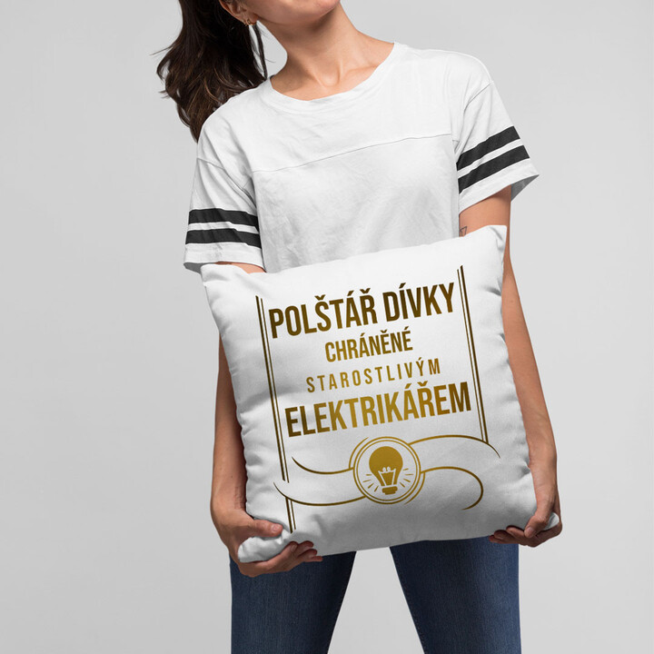 Polštář dívky chráněné starostlivým elektrikářem - polštář