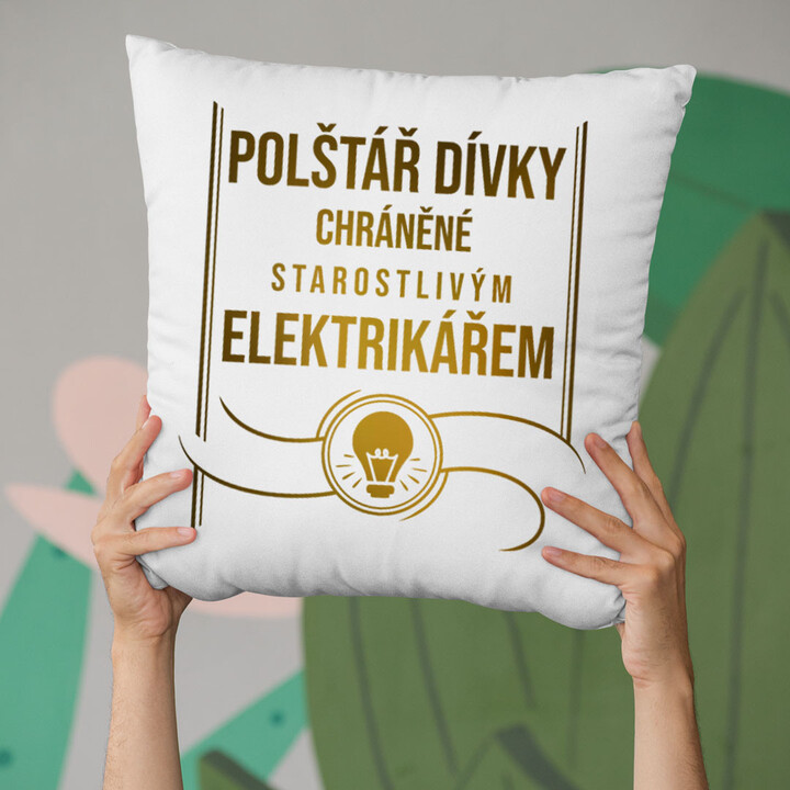 Polštář dívky chráněné starostlivým elektrikářem - polštář