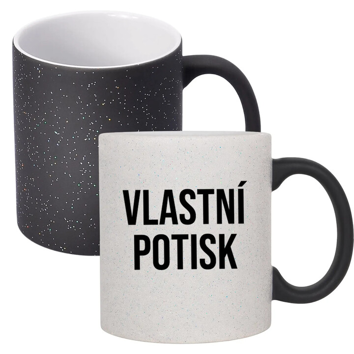 Magický třpytkový hrnek s vlastním potiskem