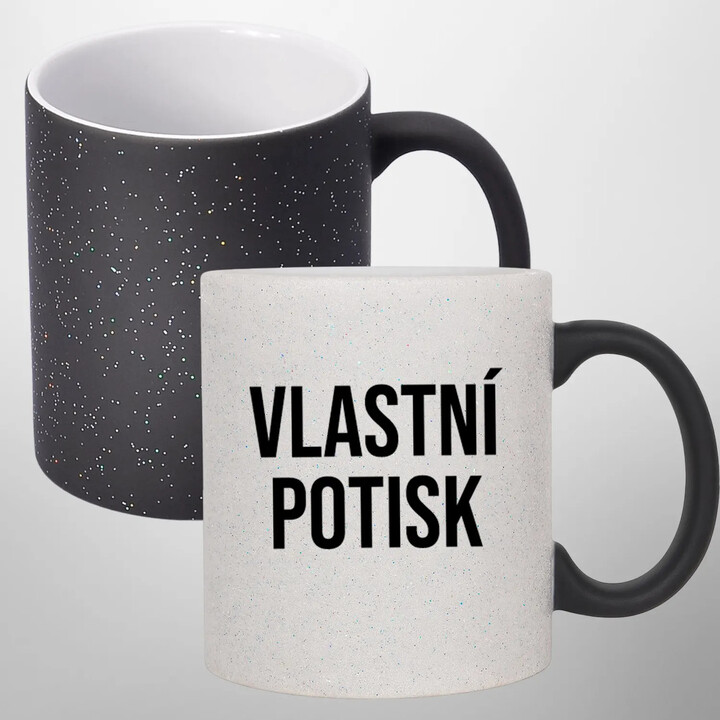 Magický třpytkový hrnek s vlastním potiskem