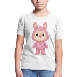 Plyšový Maskot Bubu Růžový - dětské tričko s potiskem pro fanoušky Labubu