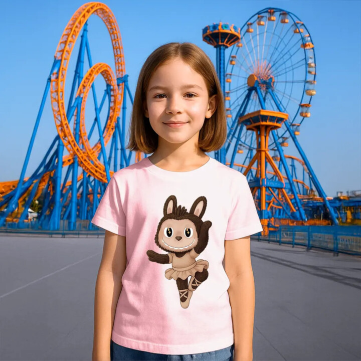 Plyšový Maskot Bubu Ballerina - dětské tričko s potiskem pro fanoušky Labubu