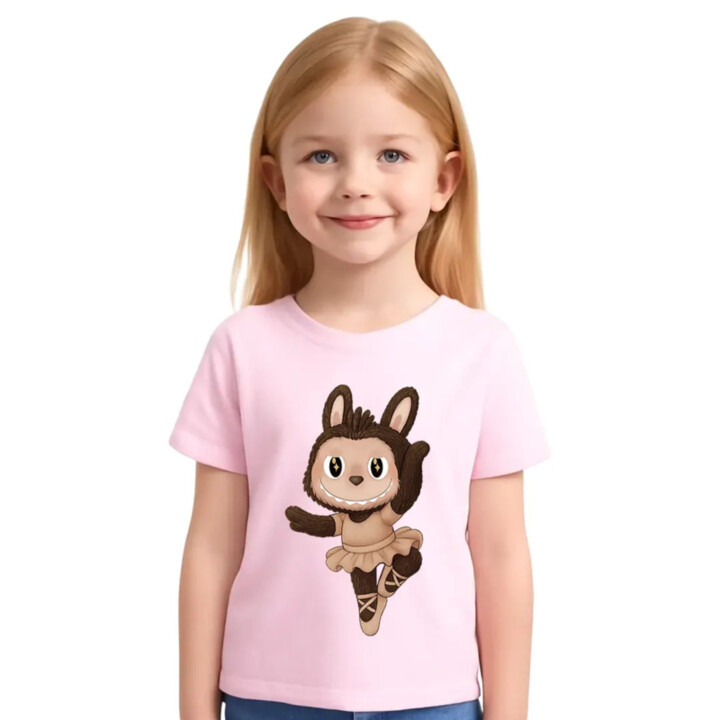 Plyšový Maskot Bubu Ballerina - dětské tričko s potiskem pro fanoušky Labubu