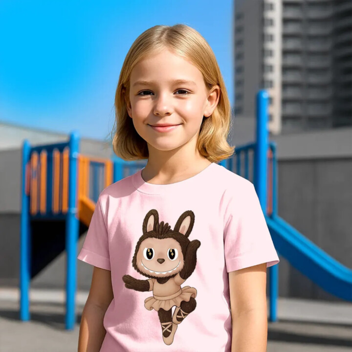Plyšový Maskot Bubu Ballerina - dětské tričko s potiskem pro fanoušky Labubu