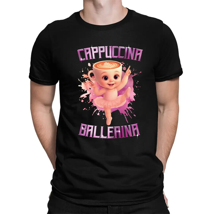 Cappuccina Ballerina Baby - Italian Brainrot - balerína šálek - pánské tričko s potiskem