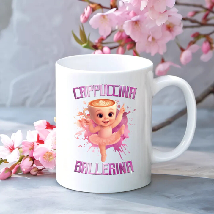 Cappuccina Ballerina Baby - Italian Brainrot - balerína šálek - hrnek s potiskem