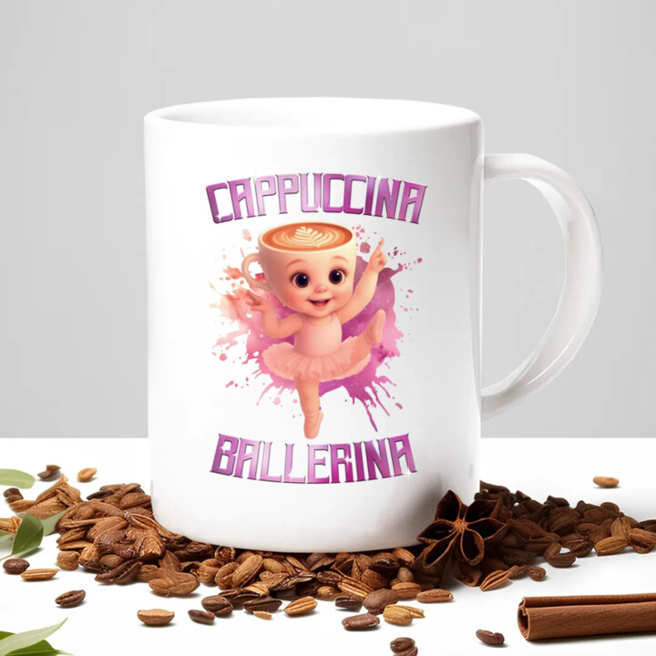 Cappuccina Ballerina Baby - Italian Brainrot - balerína šálek - hrnek s potiskem