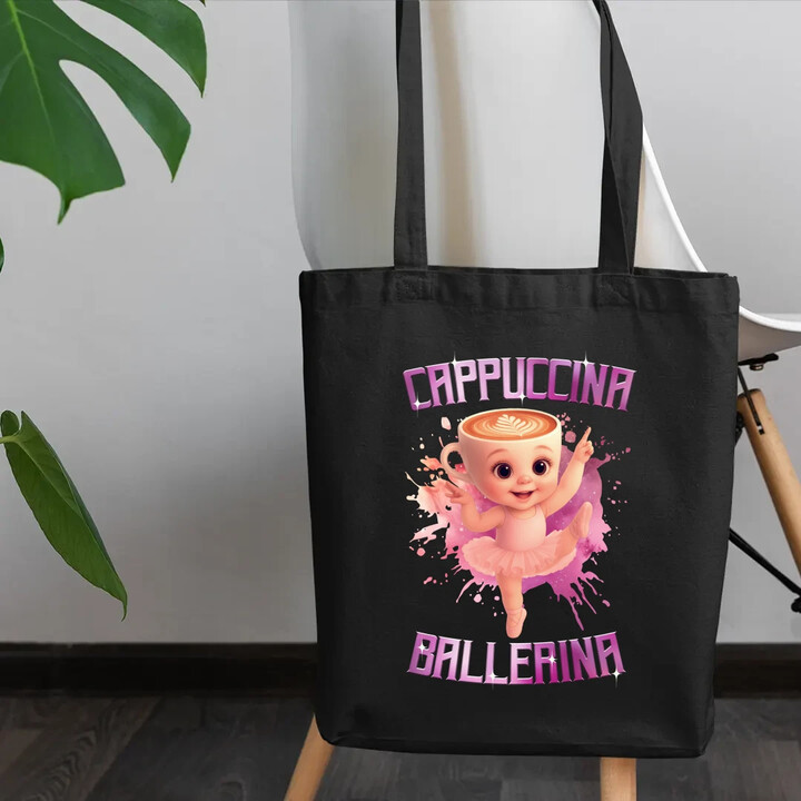 Cappuccina Ballerina Baby - Italian Brainrot - balerína šálek - taška s potiskem