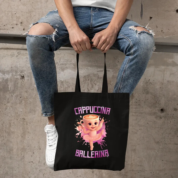 Cappuccina Ballerina Baby - Italian Brainrot - balerína šálek - taška s potiskem