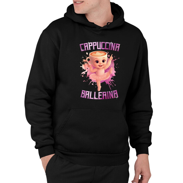 Cappuccina Ballerina Baby - Italian Brainrot - balerína šálek - pánská mikina s potiskem