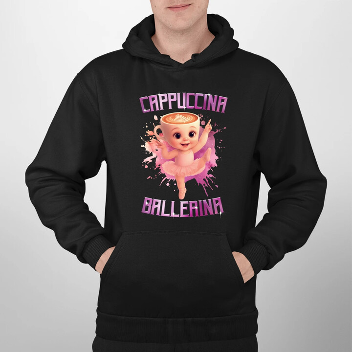 Cappuccina Ballerina Baby - Italian Brainrot - balerína šálek - pánská mikina s potiskem