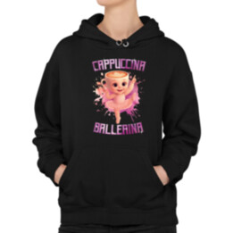 Cappuccina Ballerina Baby - Italian Brainrot - balerína šálek - dámská mikina s potiskem