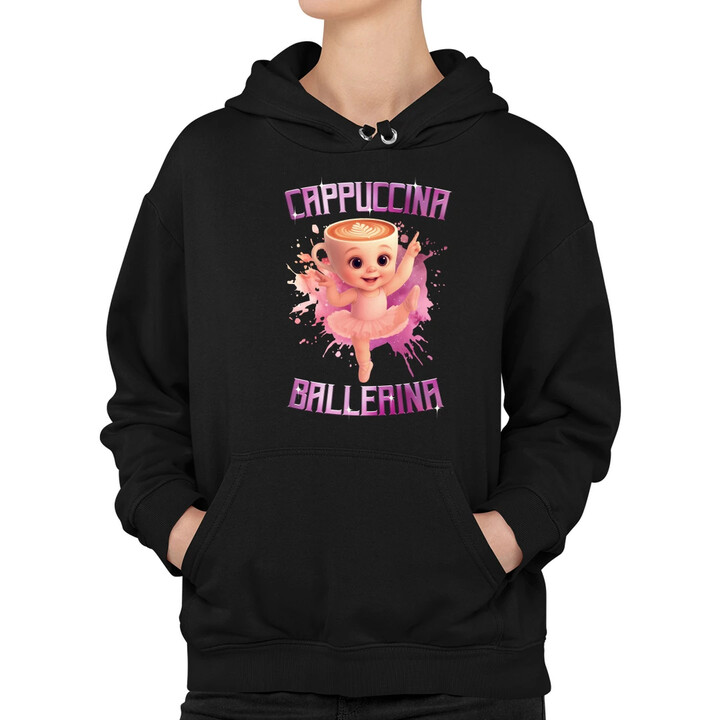 Cappuccina Ballerina Baby - Italian Brainrot - balerína šálek - dámská mikina s potiskem