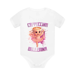 Cappuccina Ballerina Baby - Italian Brainrot - balerína šálek - dětské body s potiskem
