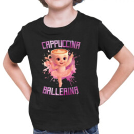 Cappuccina Ballerina Baby - Italian Brainrot - balerína šálek - dětské tričko s potiskem