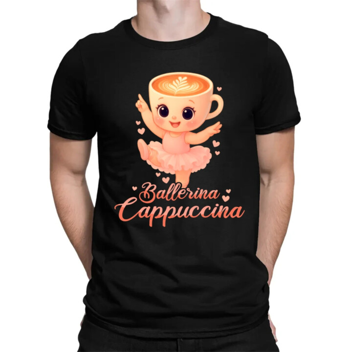 Cappuccina Ballerina Baby V2 - Italian Brainrot - balerína šálek - dětské tričko s potiskem - pánské tričko s potiskem