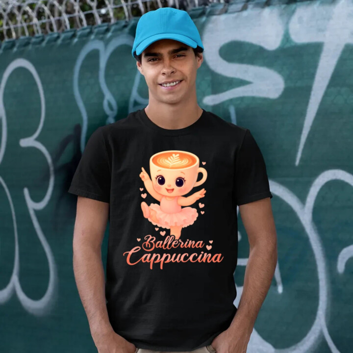 Cappuccina Ballerina Baby V2 - Italian Brainrot - balerína šálek - dětské tričko s potiskem - pánské tričko s potiskem