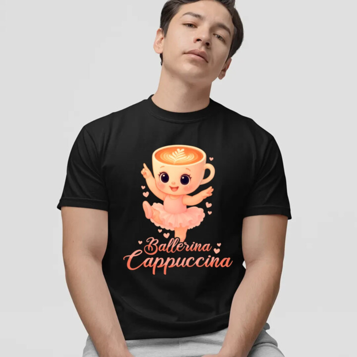 Cappuccina Ballerina Baby V2 - Italian Brainrot - balerína šálek - dětské tričko s potiskem - pánské tričko s potiskem